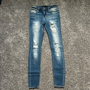 Buckle Black Skinny Jeans Sz-24